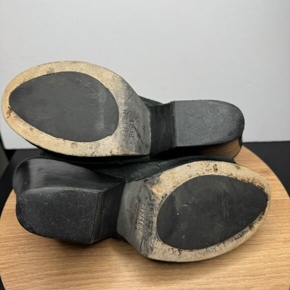 Eileen Fisher  open toe Womens Black Leather Block Heel Slingback Size 9 - Picture 4 of 10